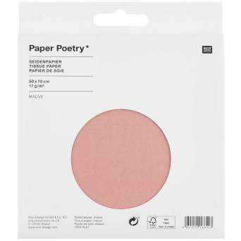 Gift wrapping tissue paper - Paper Poetry - pink, 5 pcs.