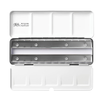 Metal case, pocket box for watercolor half pans - Winsor & Newton - 24 pcs.