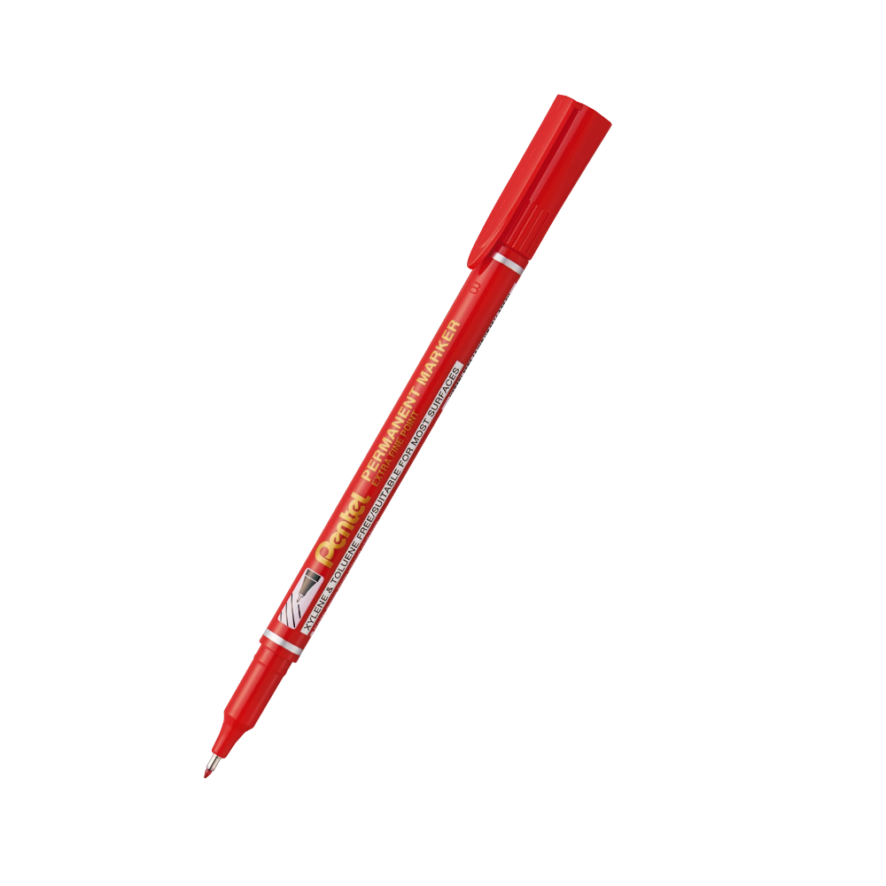 Permanent, waterproof marker - Pentel - red, 0,6 mm