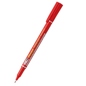 Marker permanentny, wodoodporny - Pentel - czerwony, 0,6 mm