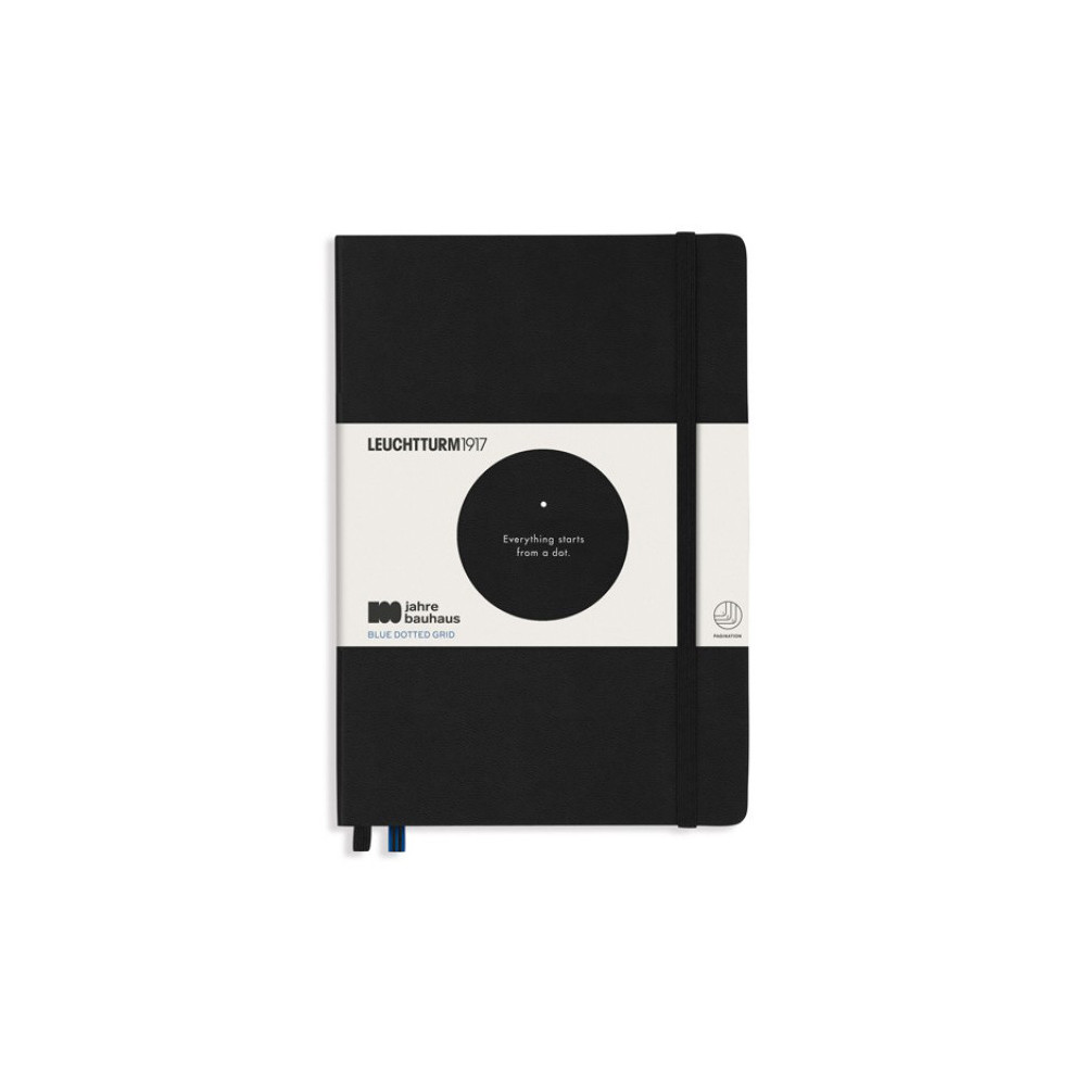 Notatnik Bauhaus - Leuchtturm1917 - Black, w kropki, twarda okładka, A5