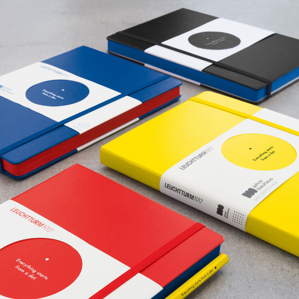 Notatnik Bauhaus - Leuchtturm1917 - Lemon, w kropki, twarda okładka, A5