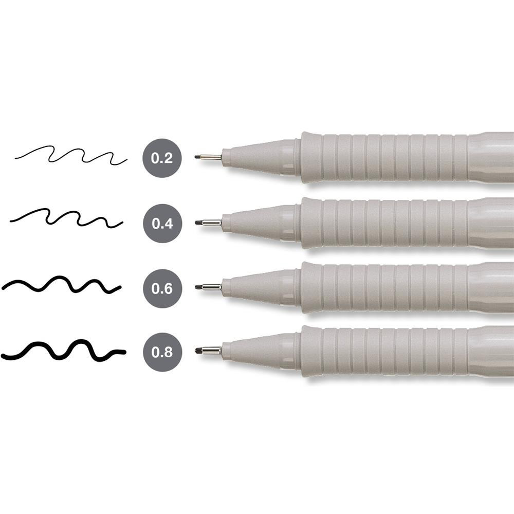 Zestaw cienkopisów Ecco Pigment - Faber-Castell - 4 szt.