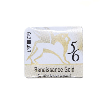 Watercolors in half pans - Renesans - 56, Gold, 1,5 ml