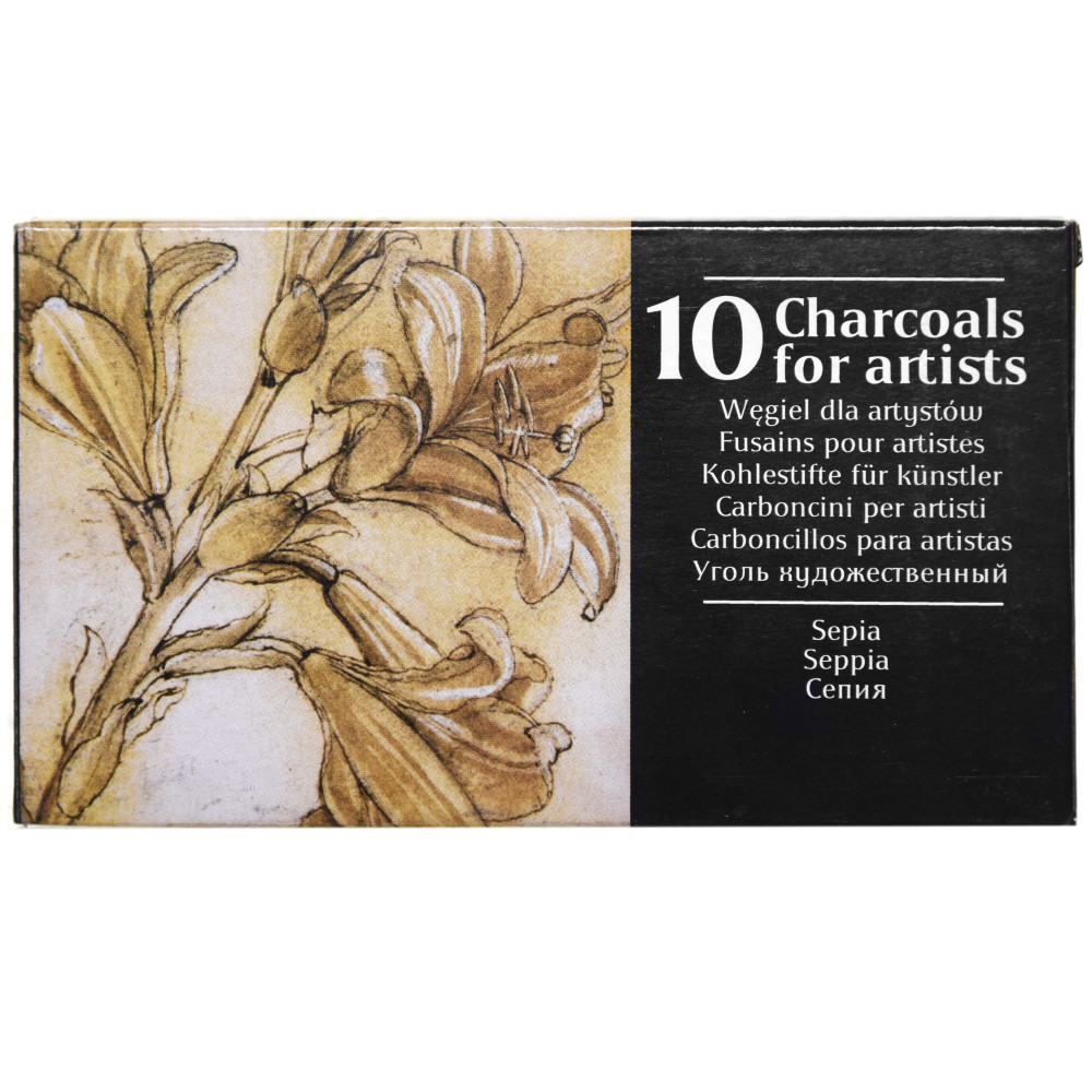 Charcoal for artists - Renesans - sepia, 10 pcs