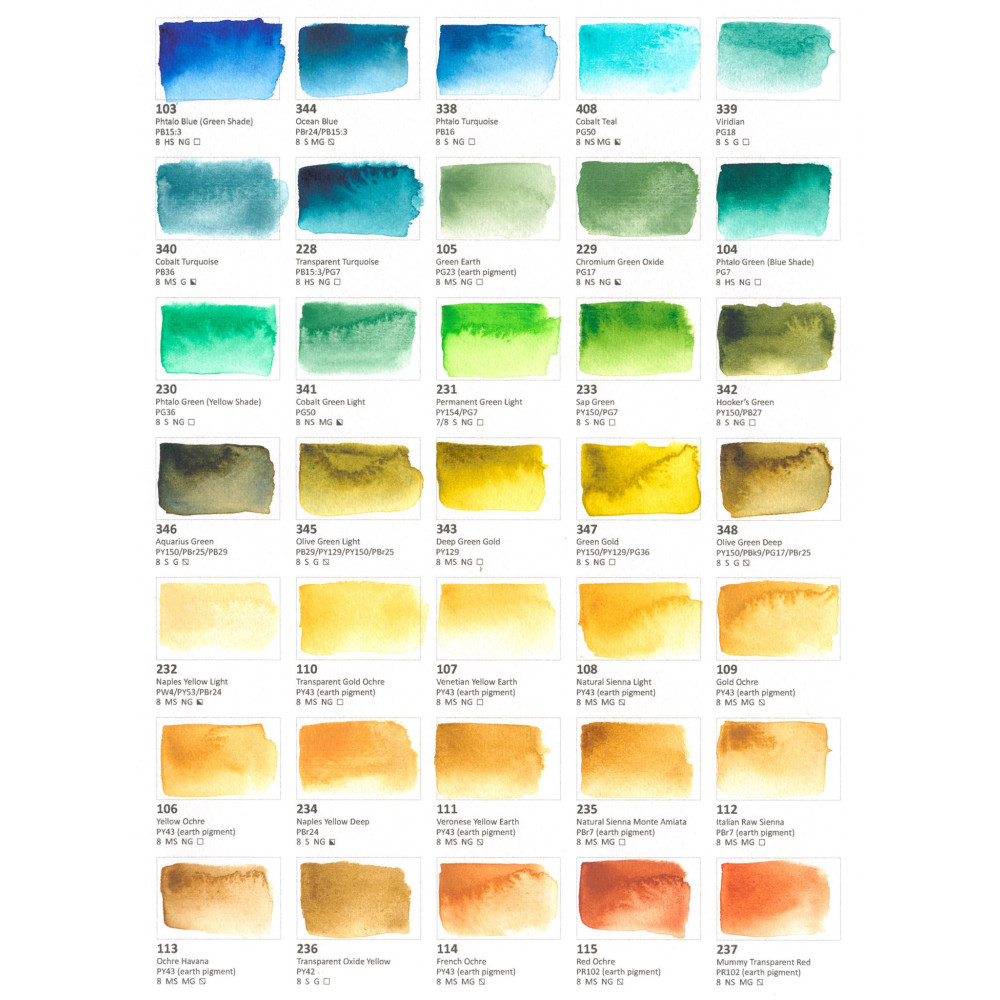 Farba akwarelowa Aquarius - Roman Szmal - 111, Ziemia żółta z Werony, kostka