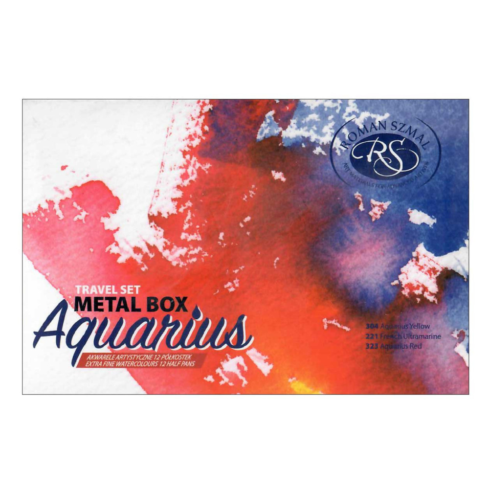 Travel Set of Aquarius watercolor paints - Roman Szmal - 12 colors
