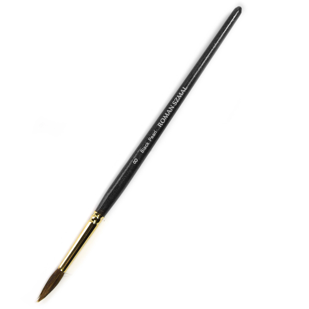 Round, mixed bristles, Black Pearl series brush - Roman Szmal - no. 8