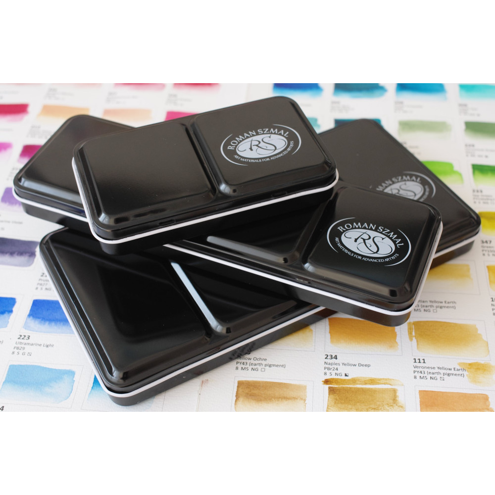 Metal case, pocket box for watercolor pans - Roman Szmal - 12 pcs
