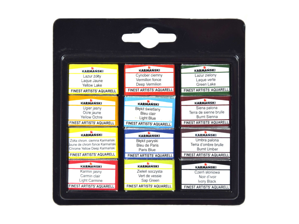 Watercolor Karmański paints in pans - Karmański - 12 colors
