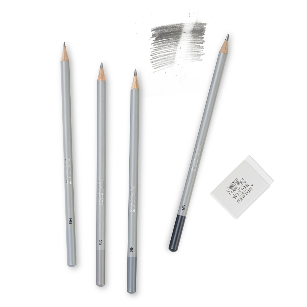 Zestaw ołówków Studio Collection z gumką - Winsor & Newton - miękkie, 5 szt.