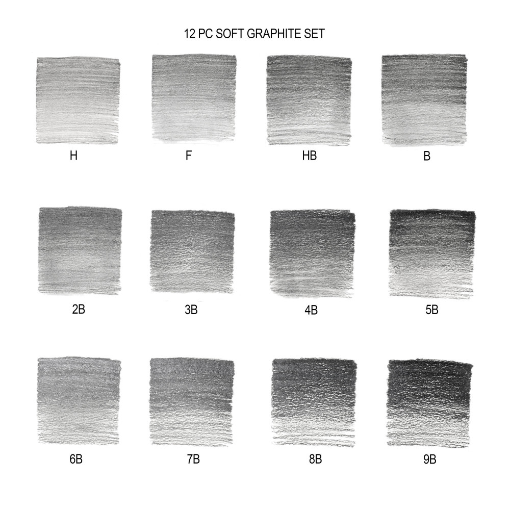 Set of Studio Collection graphite pencils - Winsor & Newton - soft, 12 pcs