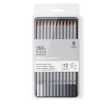 Set of Studio Collection graphite pencils - Winsor & Newton - soft, 12 pcs