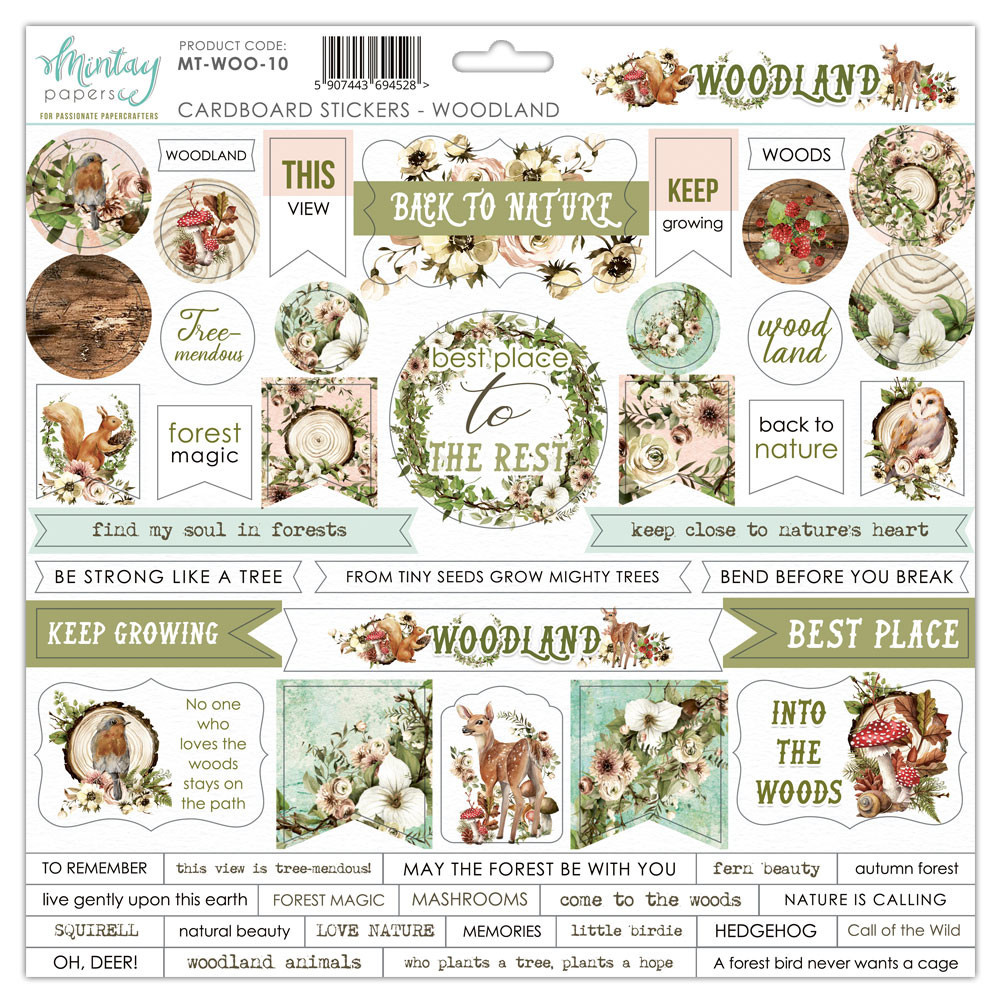 Set of cardboard stickers 30,5 x 30,5 cm - Mintay - Woodland