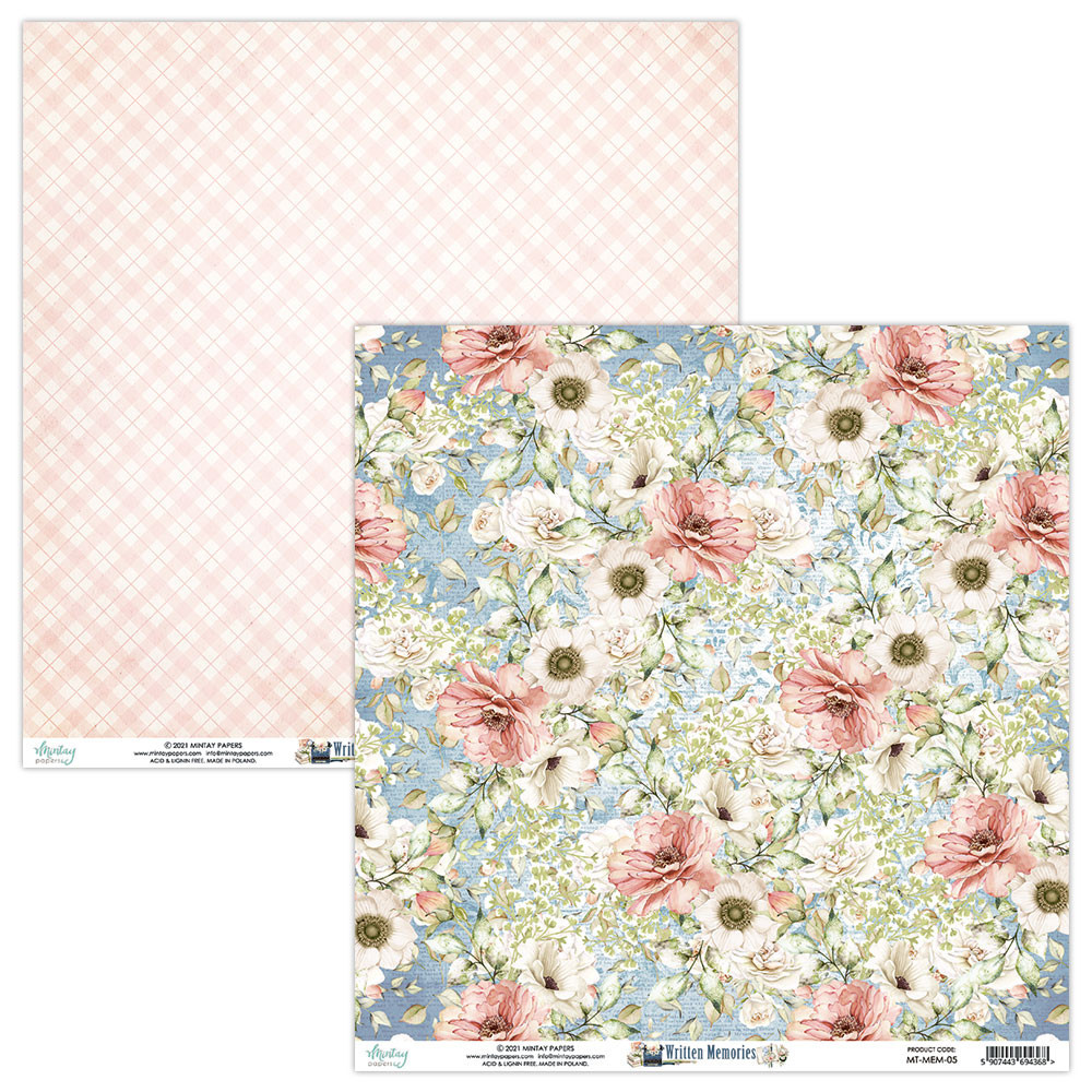 Papier do scrapbookingu 30,5 x 30,5 cm - Mintay - Written Memories 05