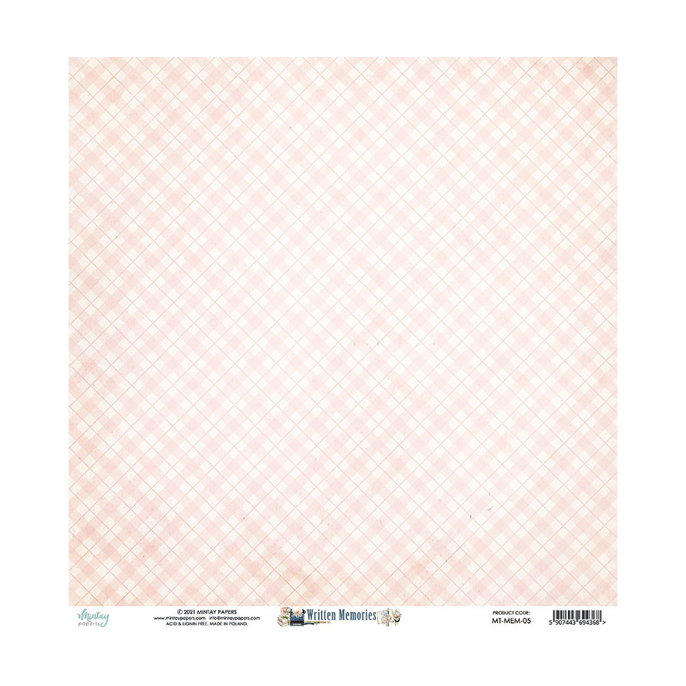Papier do scrapbookingu 30,5 x 30,5 cm - Mintay - Written Memories 05