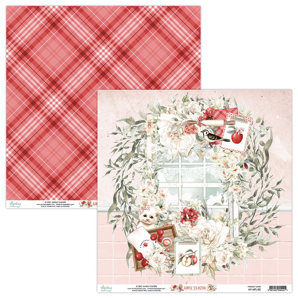 Zestaw papierów do scrapbookingu 30,5 x 30,5 cm - Mintay - Apple Season