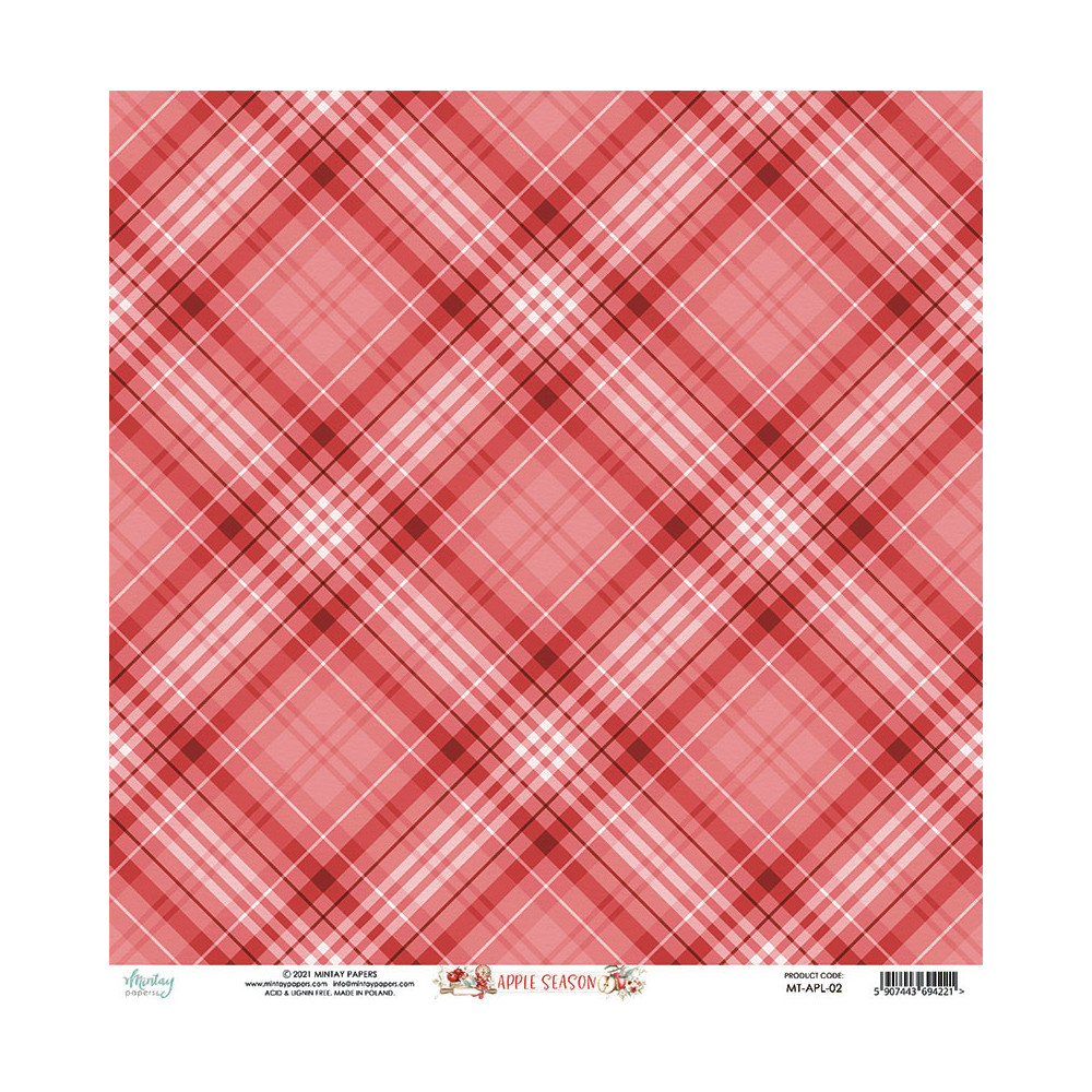 Set of scrapbooking papers 30,5 x 30,5 cm - Mintay - Apple Season