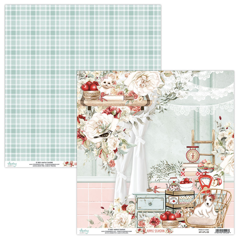 Zestaw papierów do scrapbookingu 30,5 x 30,5 cm - Mintay - Apple Season