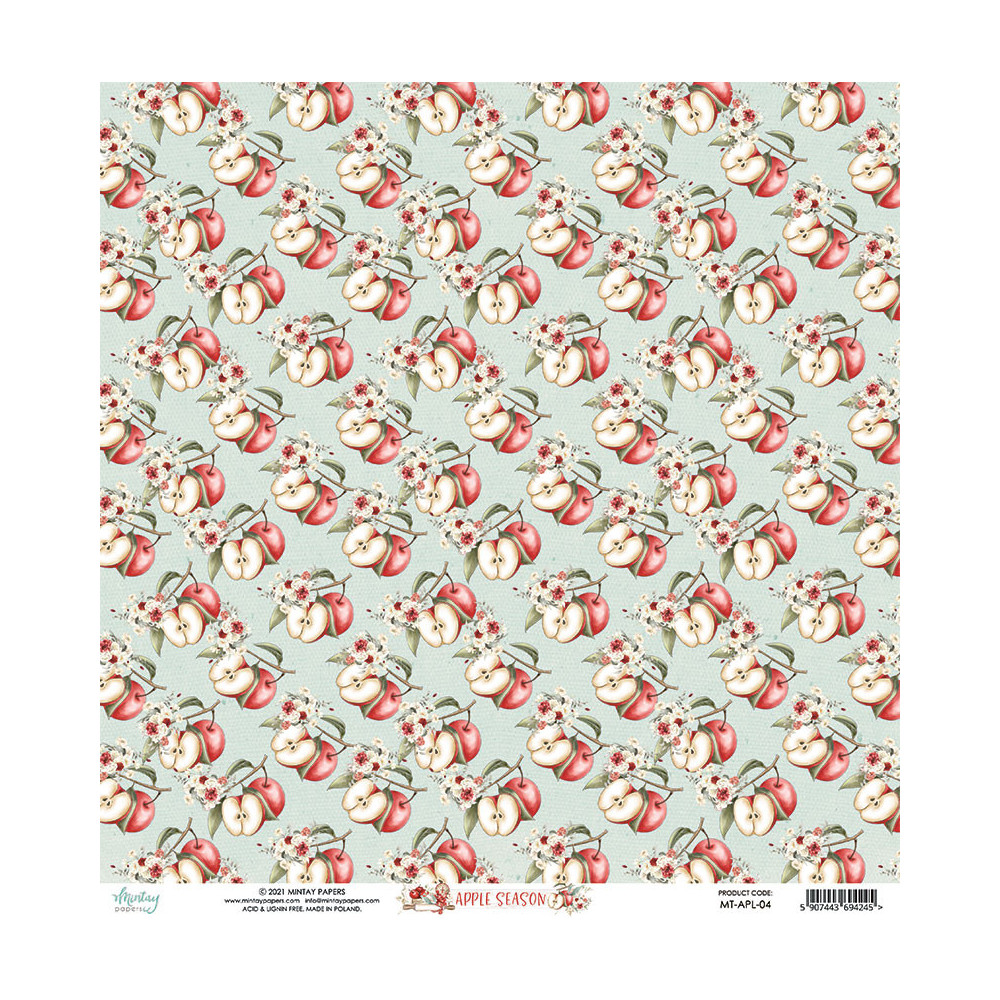 Set of scrapbooking papers 30,5 x 30,5 cm - Mintay - Apple Season