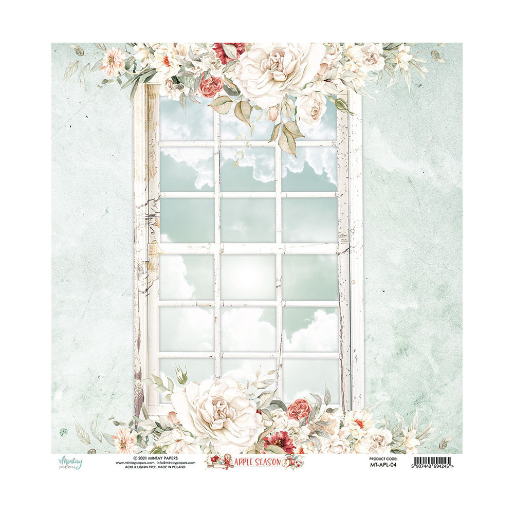 Set of scrapbooking papers 30,5 x 30,5 cm - Mintay - Apple Season