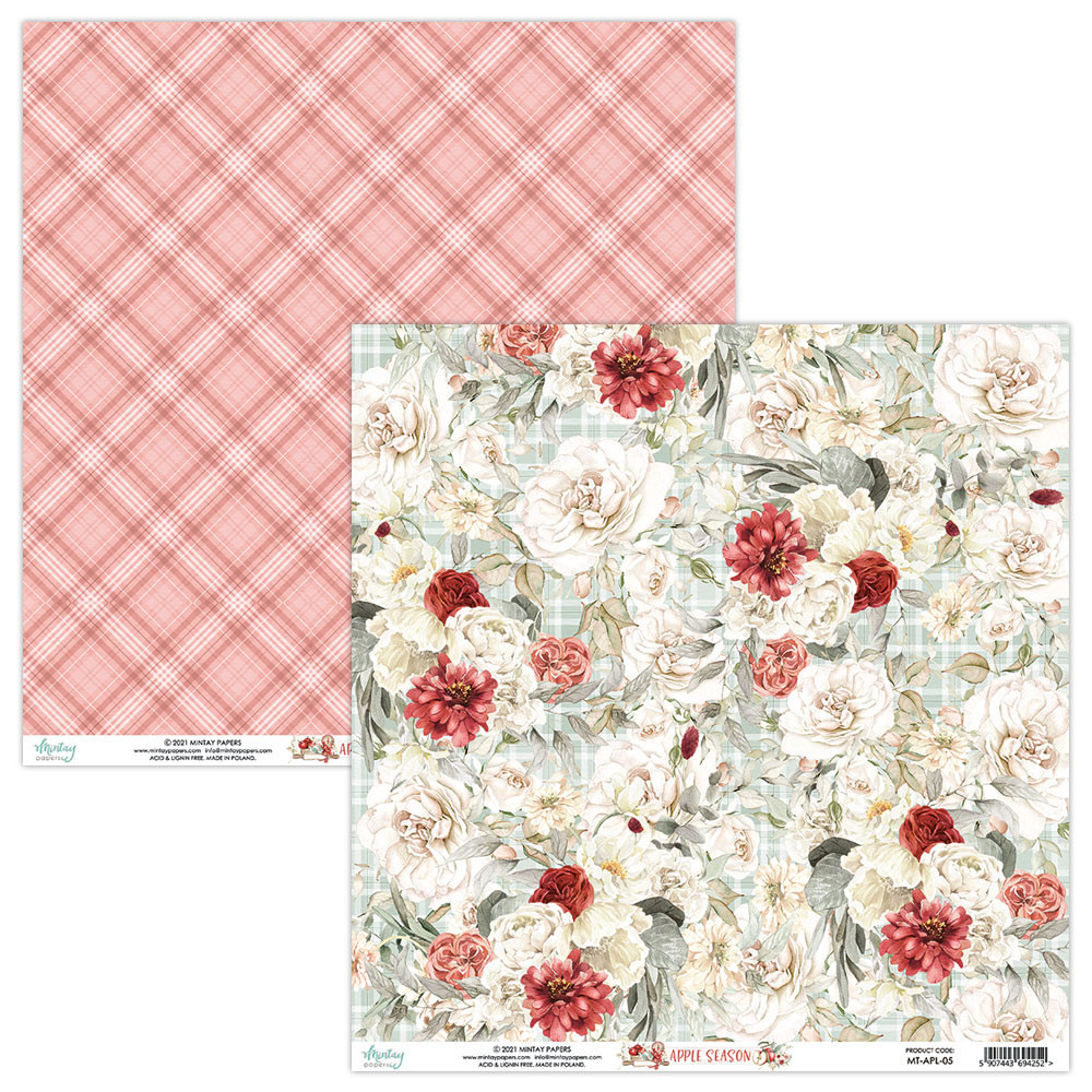 Zestaw papierów do scrapbookingu 30,5 x 30,5 cm - Mintay - Apple Season