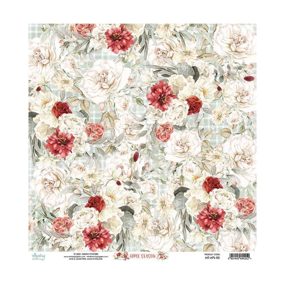 Set of scrapbooking papers 30,5 x 30,5 cm - Mintay - Apple Season