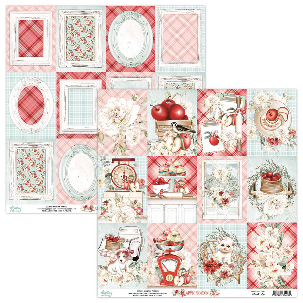 Zestaw papierów do scrapbookingu 30,5 x 30,5 cm - Mintay - Apple Season