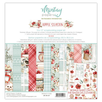 Zestaw papierów do scrapbookingu 30,5 x 30,5 cm - Mintay - Apple Season