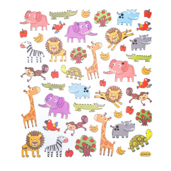 Stickers - DpCraft - ZOO, 48 pcs