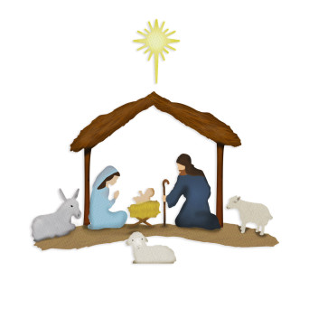 Set of cutting dies - DpCraft - Nativity scene, 9 pcs