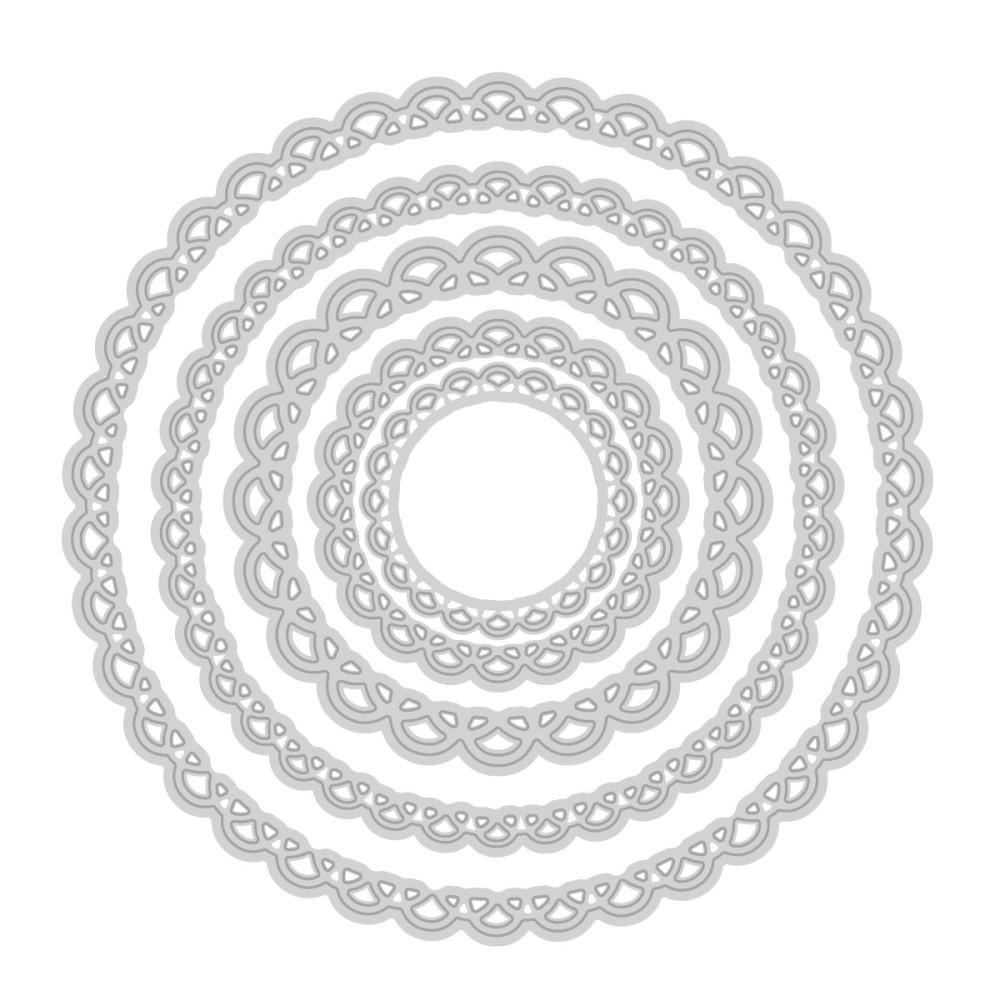 Set of cutting dies - DpCraft - Circles with frill, 5 pcs