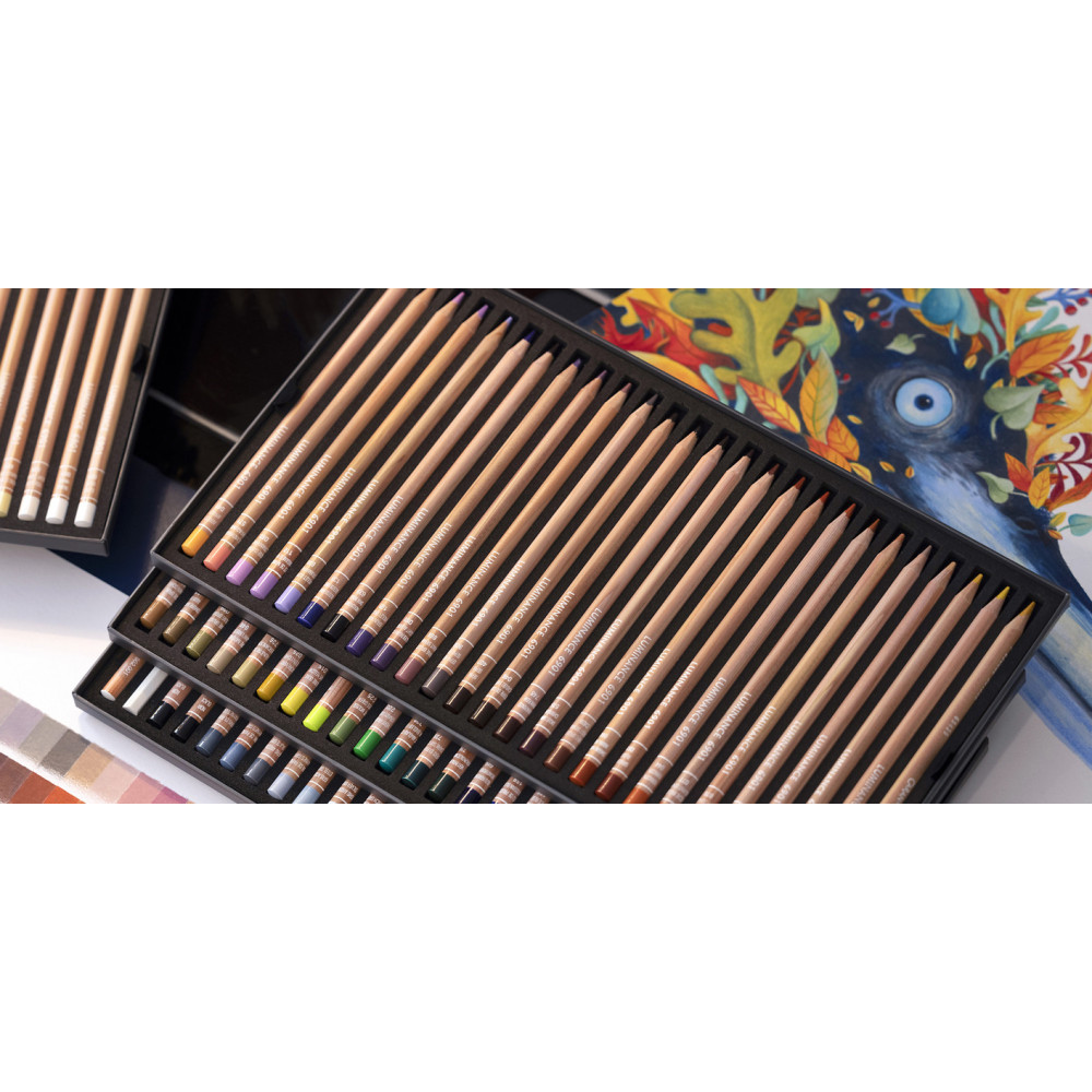 Zestaw kredek ołówkowych Luminance - Caran d'Ache - 100 kolorów + 2 blendery