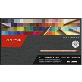 Zestaw kredek ołówkowych Luminance - Caran d'Ache - 100 kolorów + 2 blendery