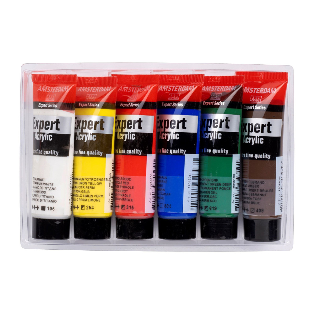 Zestaw farb akrylowych w tubkach Expert - Amsterdam - 6 kolorów x 20 ml