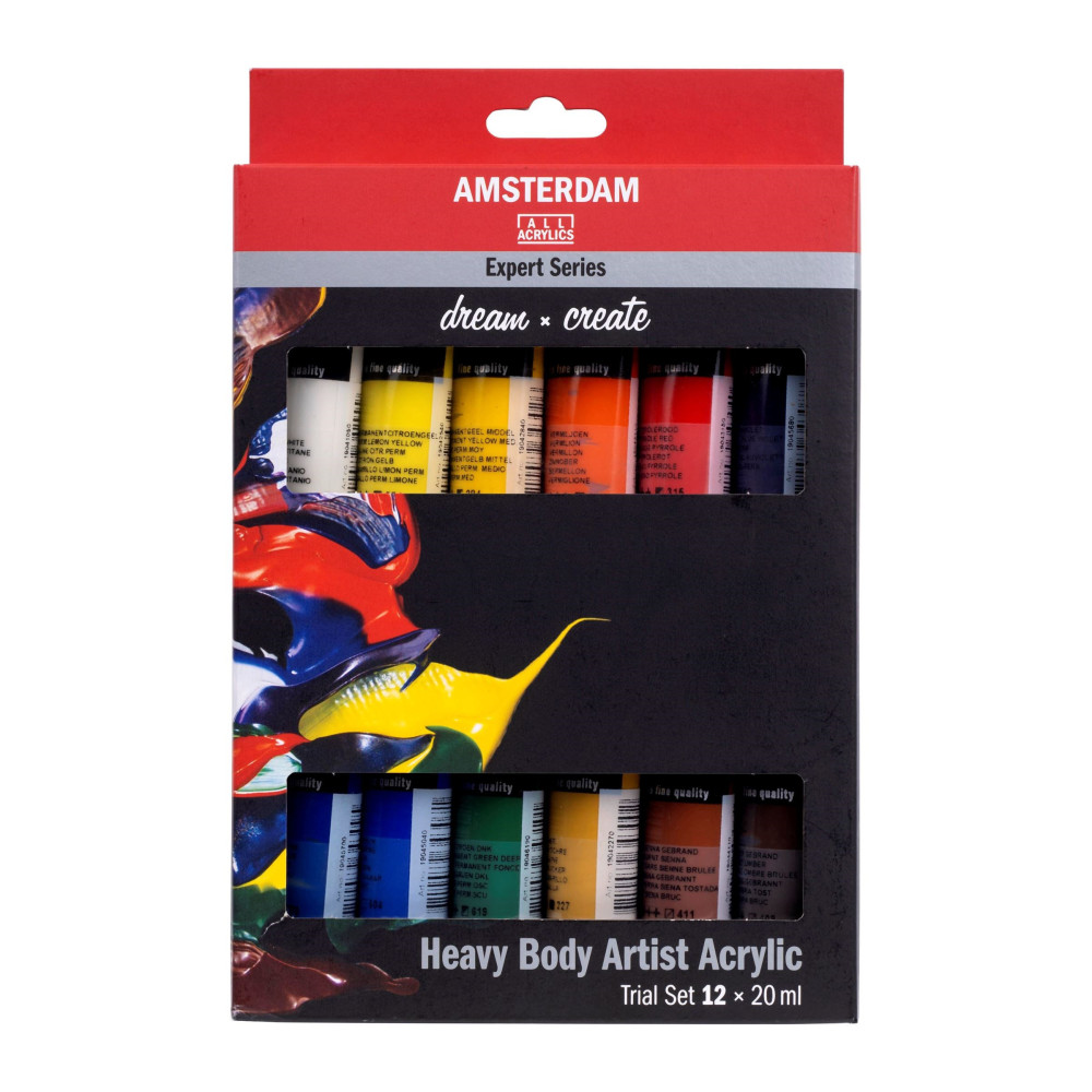 Set of Expert acrylic paints in tubes - Amsterdam - 12 colors x 20 ml