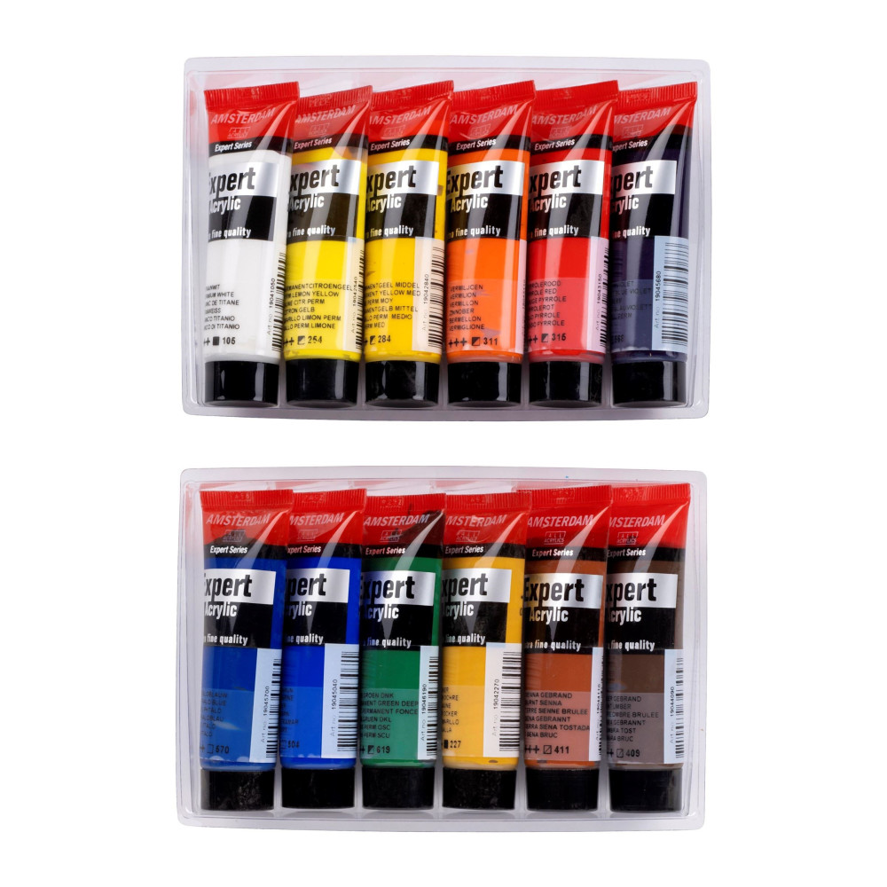 Zestaw farb akrylowych w tubkach Expert - Amsterdam - 12 kolorów x 20 ml