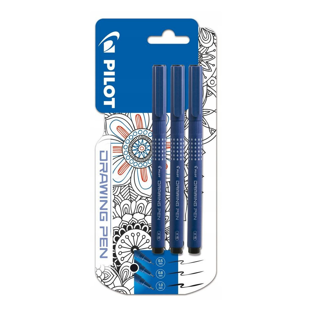 Set of Drawing Pens - Pilot - blue, 3 pcs