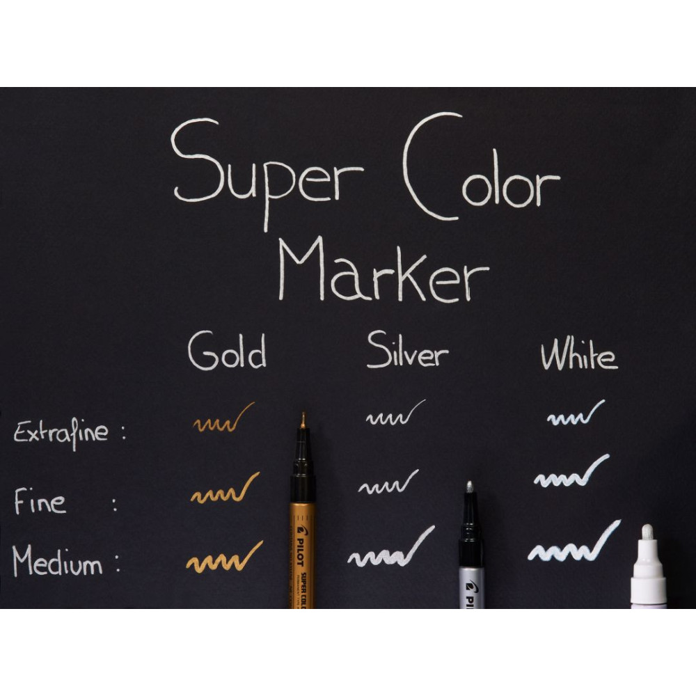 Marker olejowy Super Color - Pilot - biały, 0,5 mm