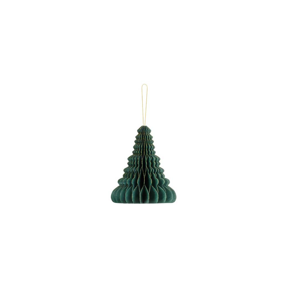 Bombka papierowa honeycomb, Choinka - zielona, 15 cm