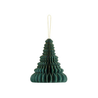 Bombka papierowa honeycomb, Choinka - zielona, 15 cm