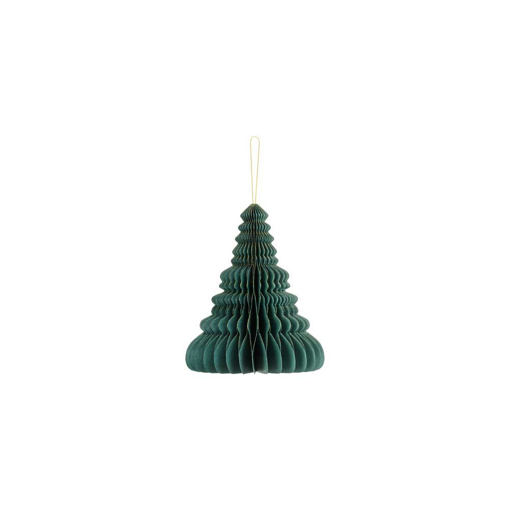 Bombka papierowa honeycomb, Choinka - zielona, 20 cm