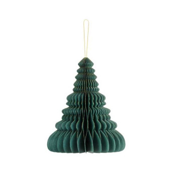 Bombka papierowa honeycomb, Choinka - zielona, 20 cm