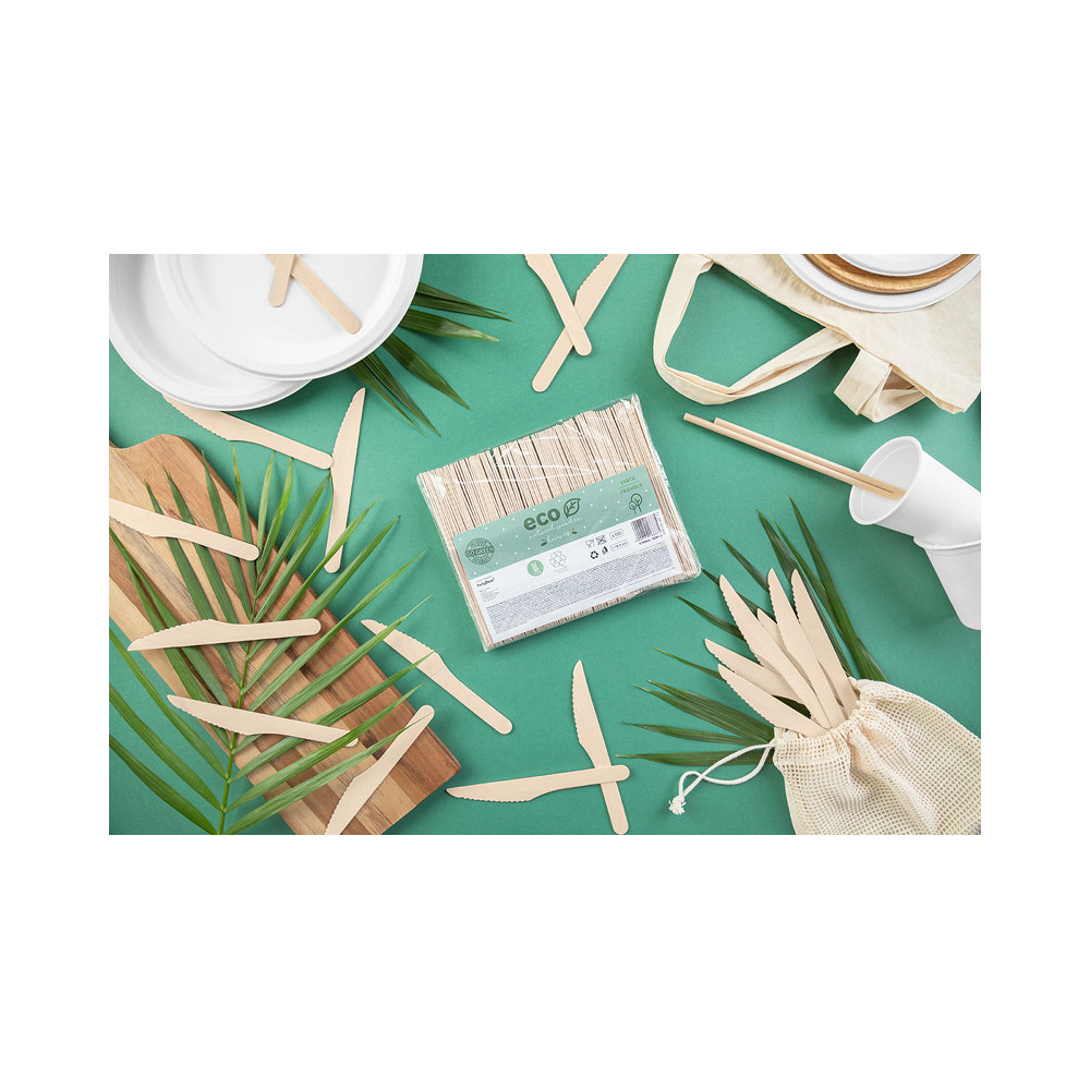 Wooden knives Eco - 16,5 cm, 100 pcs