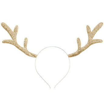 Headband Reindeer horns - gold, 34,5 x 22 cm