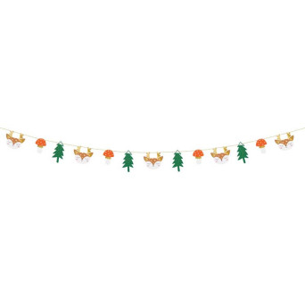 Świąteczna girlanda papierowa, Zimowy Las - 10 cm x 1,7 m