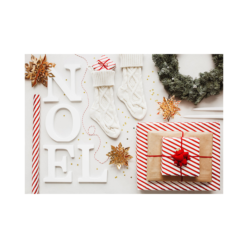 Velvet ribbon and rosettes for gift wrapping - red, 3 pcs.