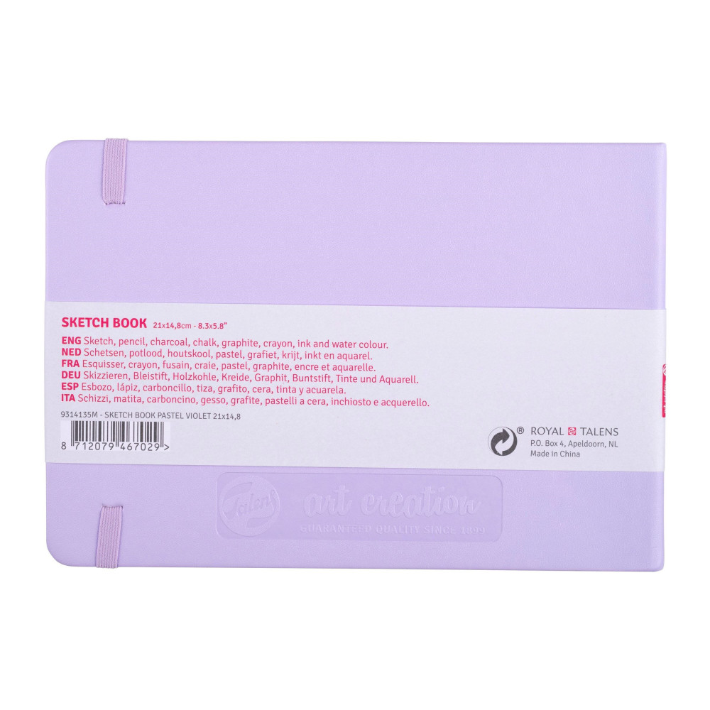 Sketch Book 21 x 15 cm - Talens Art Creation - Pastel Violet, 140 g, 80 sheets