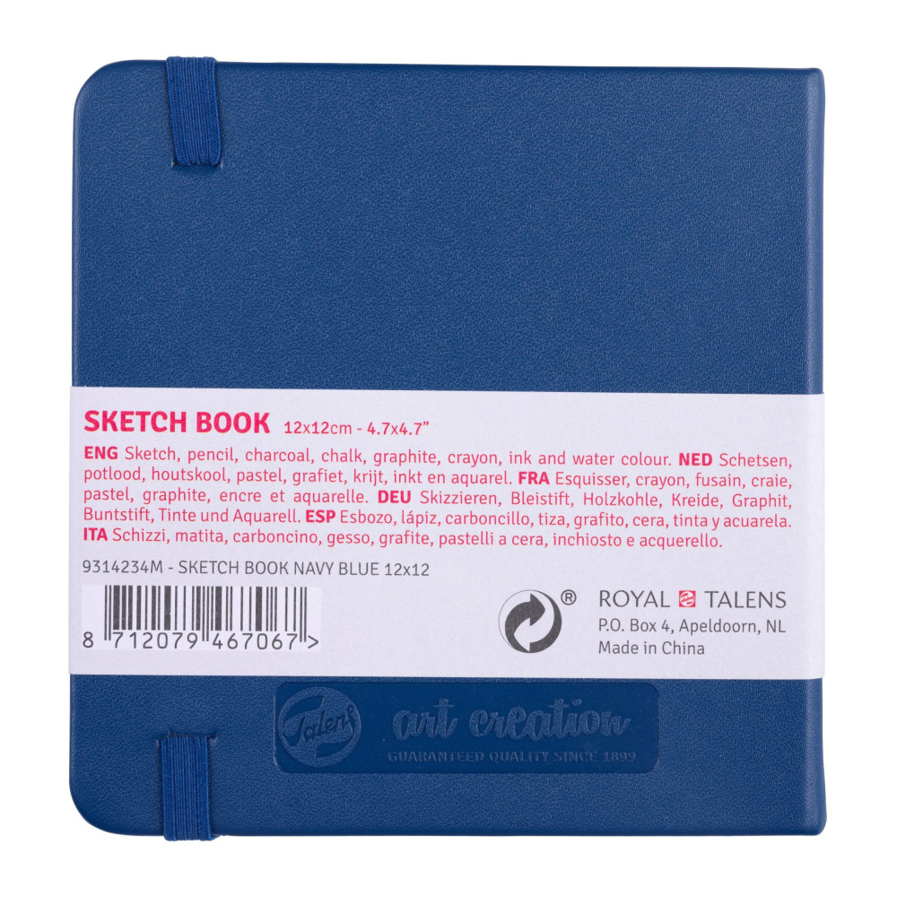 Szkicownik 12 x 12 cm - Talens Art Creation - Navy Blue, 140 g, 80 ark.