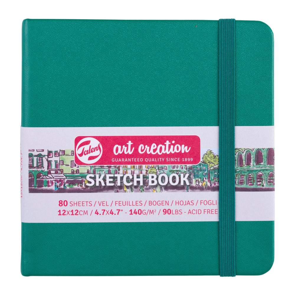 Szkicownik 12 x 12 cm - Talens Art Creation - Forest Green, 140 g, 80 ark.